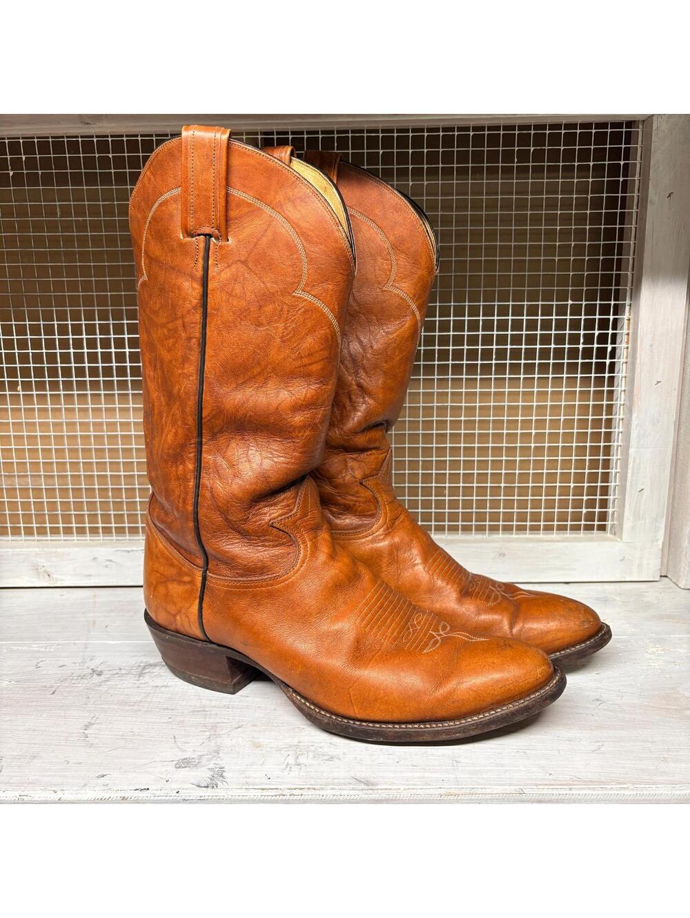 Tony Lama Cowboy Boots Size 10.5 D Brown Made in USA